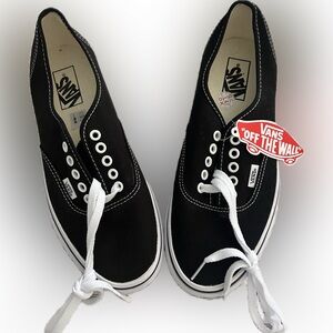 Vans Authentic Black White Low Top Classic Skate Shoes